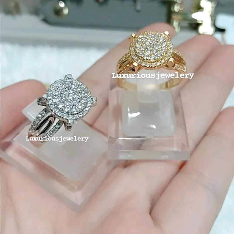 Cincin mewah premium cutting diamond eropa