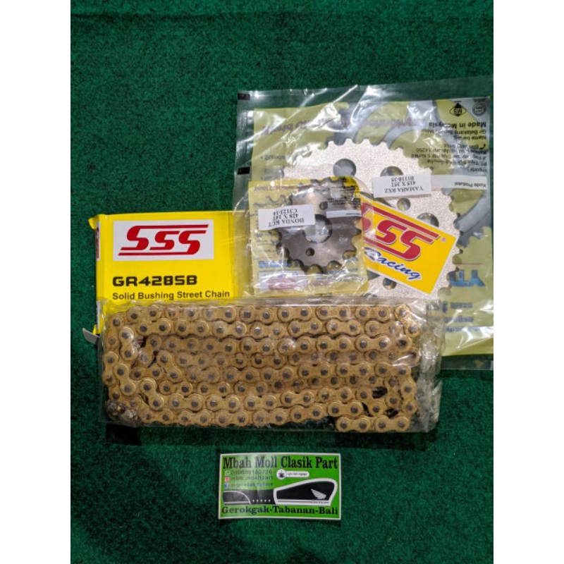 gear depan belakang dan rantai triple sss 2tipe