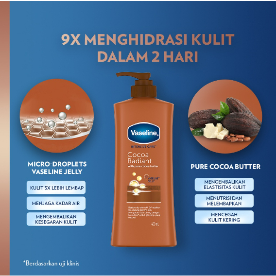 Vaseline Lotion Intensive Care Cocoa Radiant 400ml 200ML