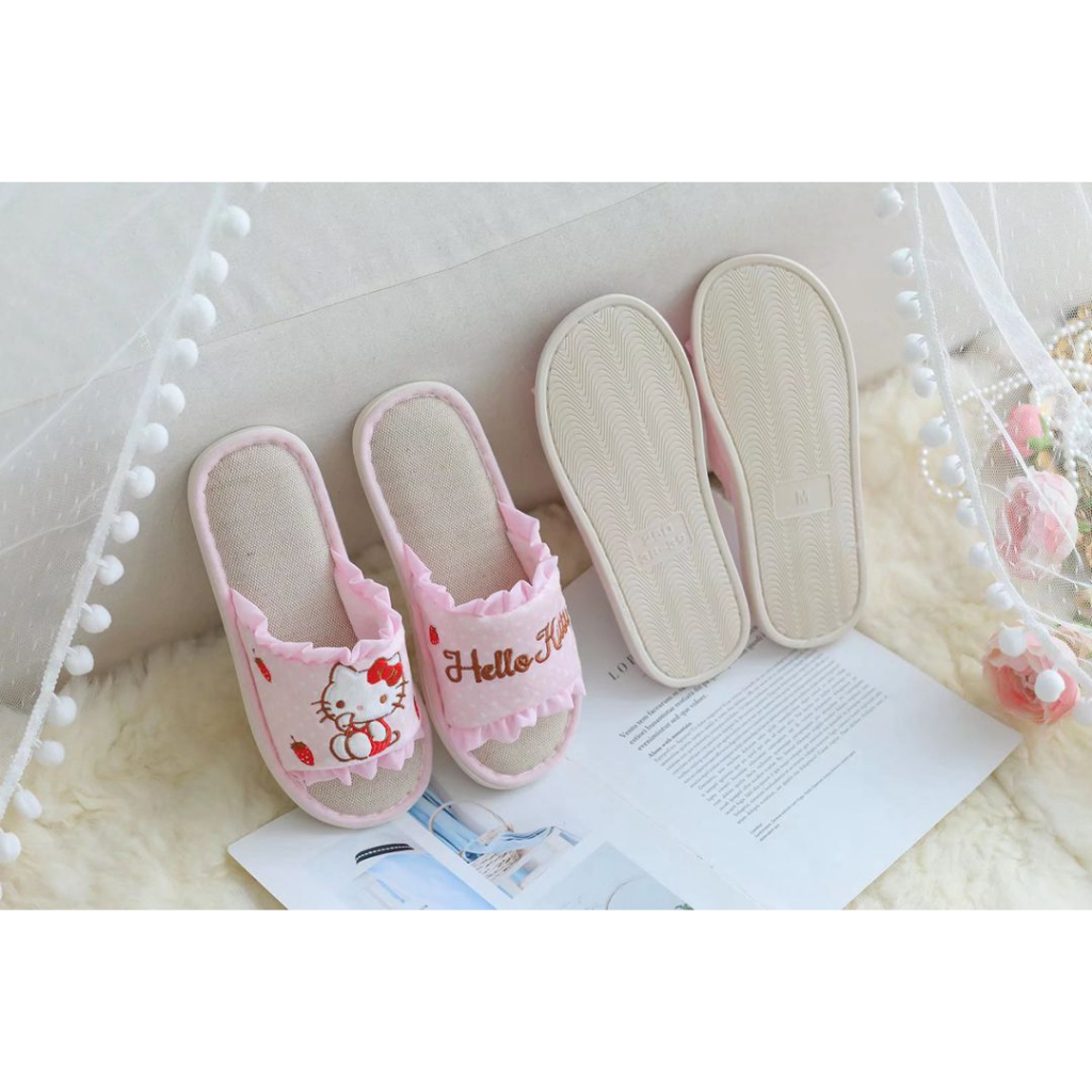 SANDAL KAMAR CINNAMOROLL MELODY KUROMI HELLO KITTY SEPATU KAMAR ALAS COKLAT RENDA