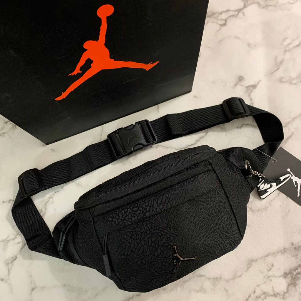 TAS WAISTBAG JORDAN RUPTURE ORIGINAL BLACK WHITE / TAS PINGGANG JORDAN RUPTURE ORIGINAL BLACK WHITE