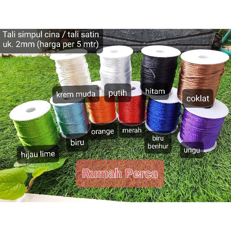 

Tali Cina uk. 2 mm / Tali Satin / Tali Shanghai uk. 2mm harga per 5 meter