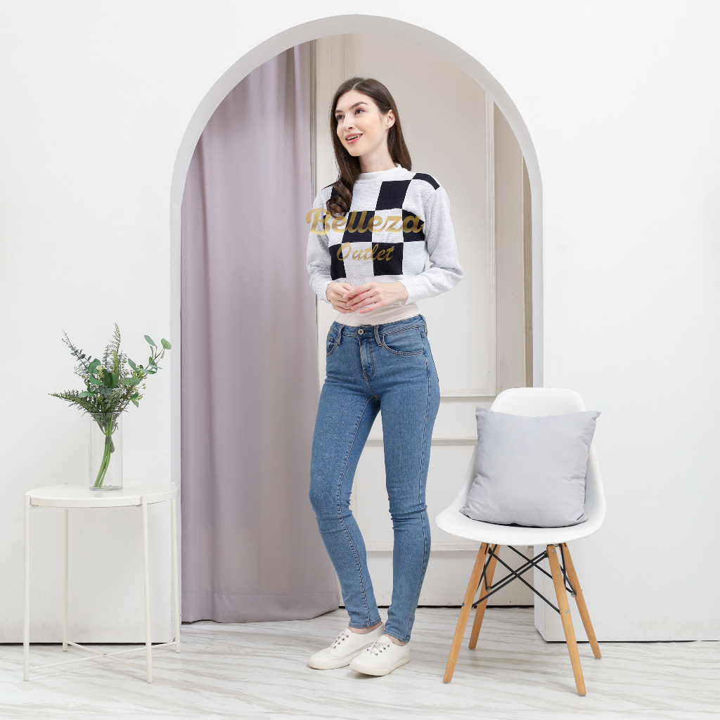 Belleza Outlet baju rajut Cardigan rajut atasan wanita Yiko Crop