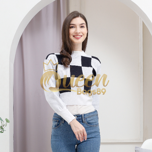 Queenbags89 baju outfit cewek baju atasan wanita baju Rajut Yiko Crop Knite