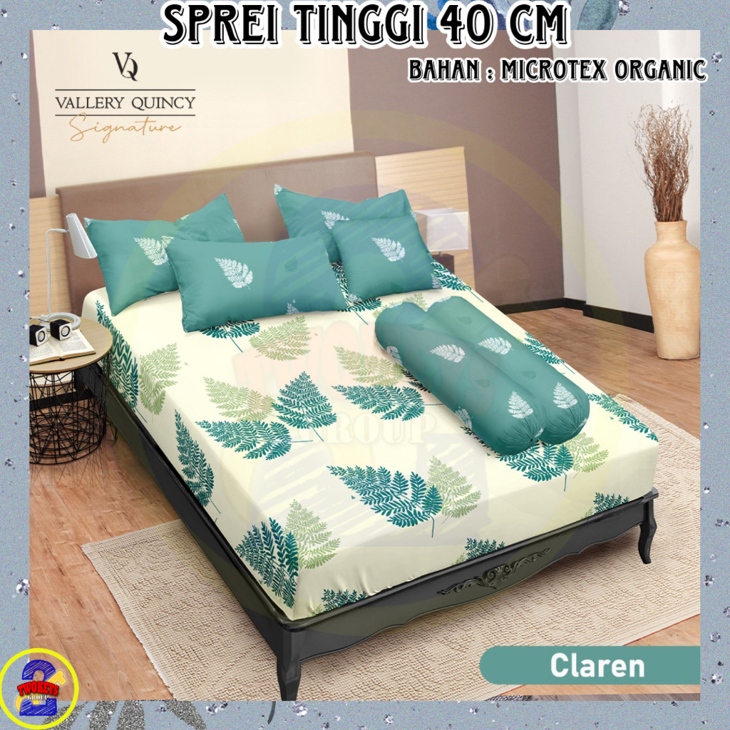 Sprei VALLERY Quincy Signature uk 160x200 / 180x200 Tinggi 40 cm Motif Alto Charles Claren Georgia G