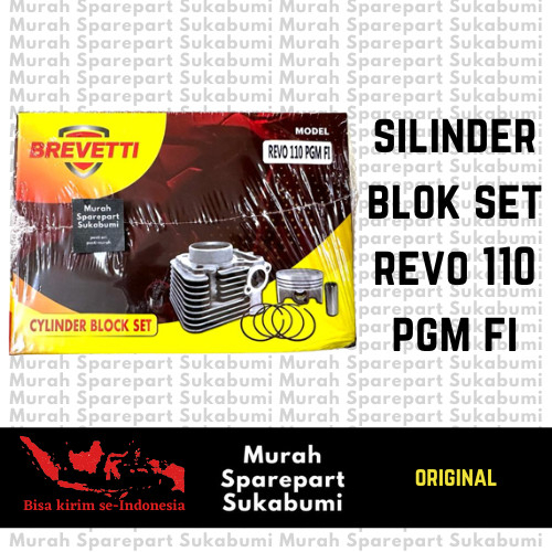 cylinder block blok silinder set REVO 110 PGM F1 KUALITAS BAGUS BREVETTI