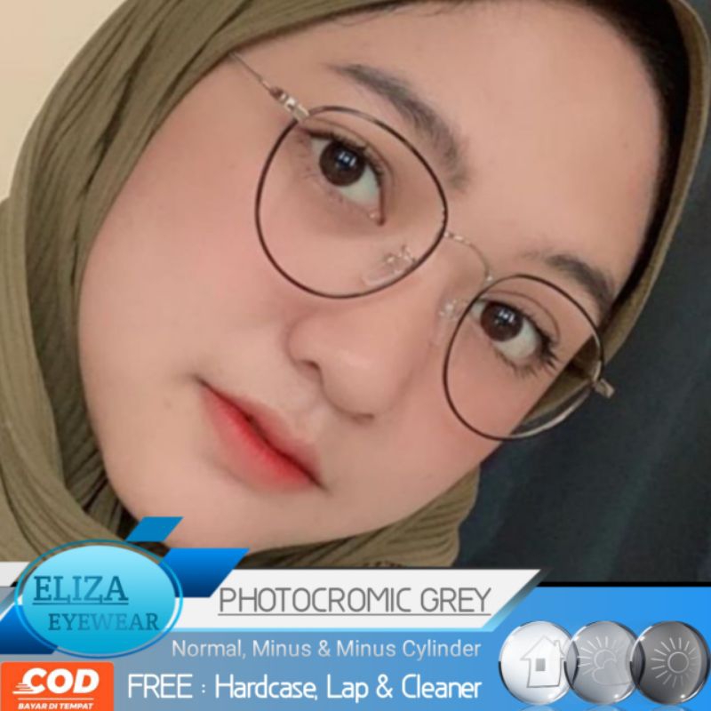 kacamata muka kecil 2733 lensa photocromic antiradiasi/photocromic minus