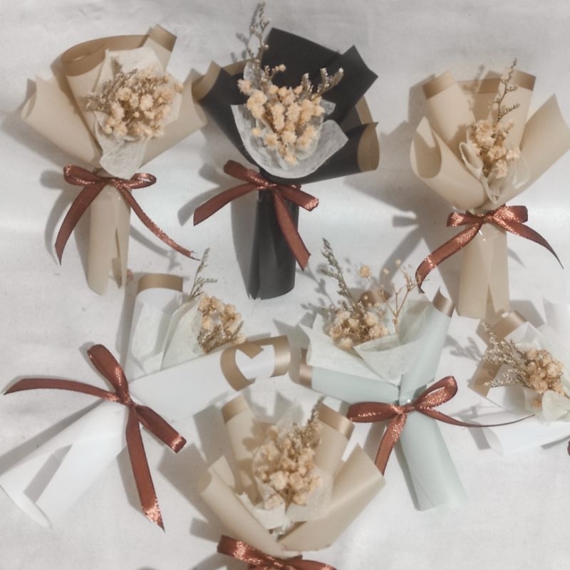 5 PCS buket mini bunga kering rustik bouquet hampers gift box