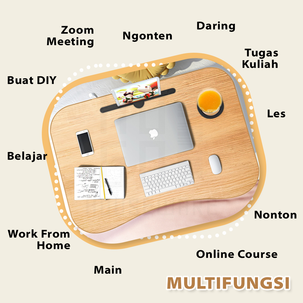 Meja Laptop Portable / Meja Belajar Anak / Meja Lipat Multifungsi Anti Air HUGO