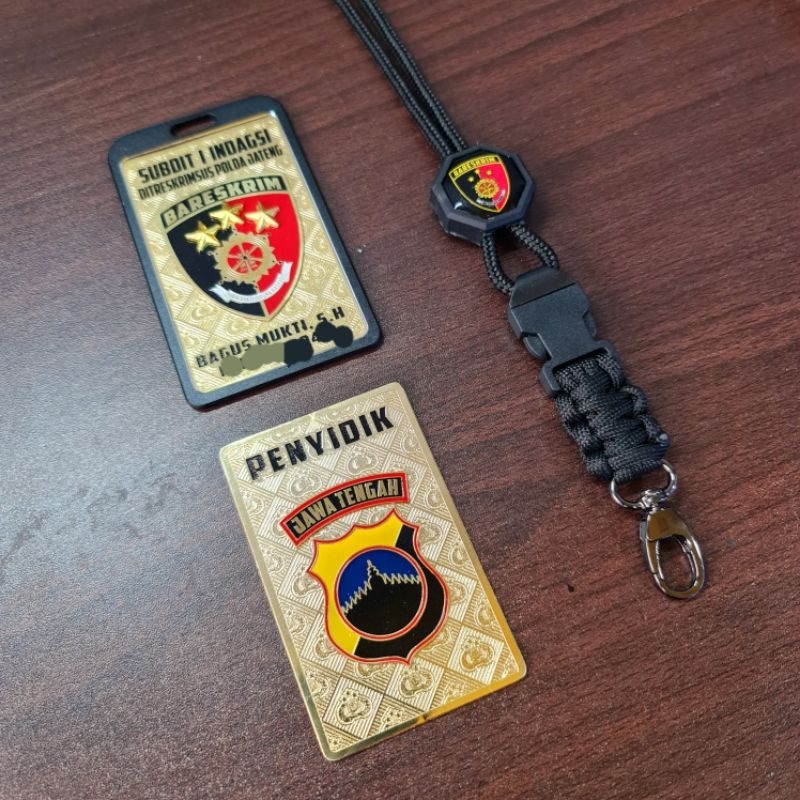 

id card plat lanyard kostum 2 sisi holdee set