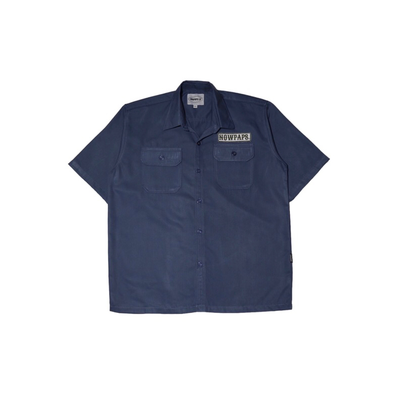 kemeja kerja safety first worshirt blue denim/ workshirt biru denim nowpaps patch bordir.kemeja proa distro