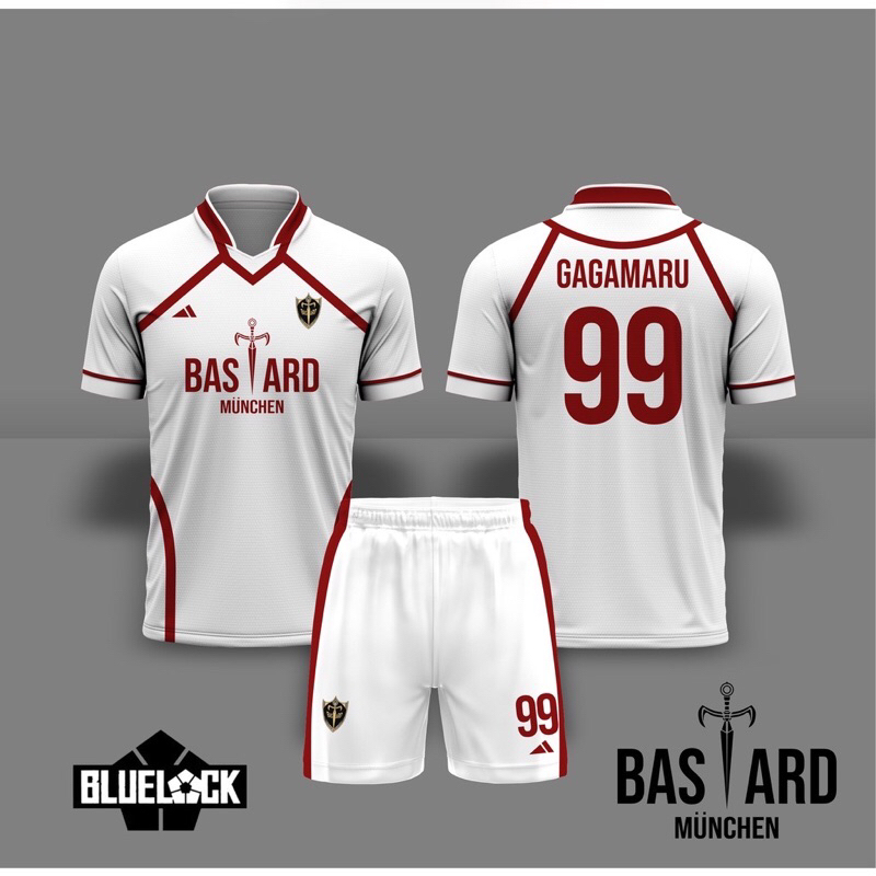 Jersey Anime Blue Lock Tim Bastard Munchen Putih
