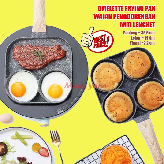 Teflon Penggorengan Telur Pancake 4 Lubang Non Stick Egg Frying Pan