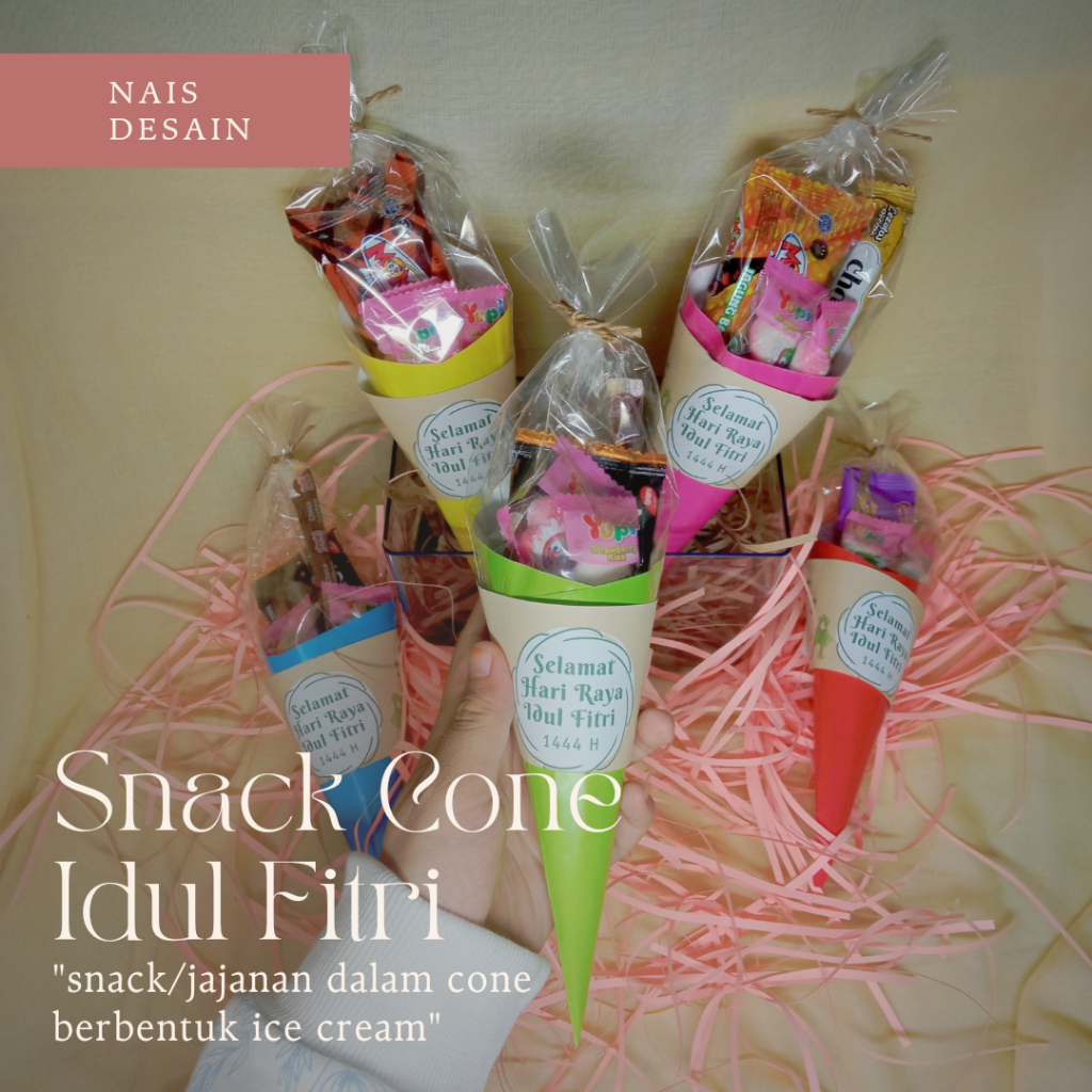 

Snack Cone Idul Fitri (Lebaran) / Souvenir Idul Fitri (Lebaran) / Jajanan Lebaran / Hadiah Lebaran / Parsel Lebaran / Amplop Angpao lebaran