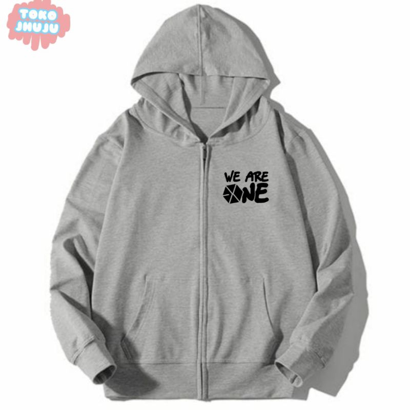 Hoodie Zipper EXO We Are One Logo Kecil