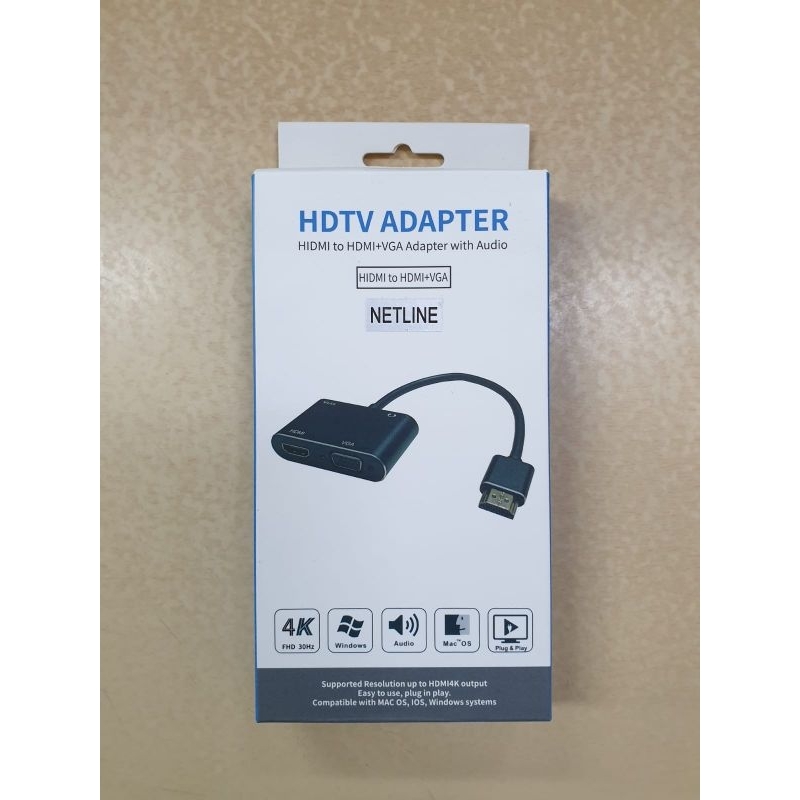 Konverter HDMI to HDMI+VGA Netline