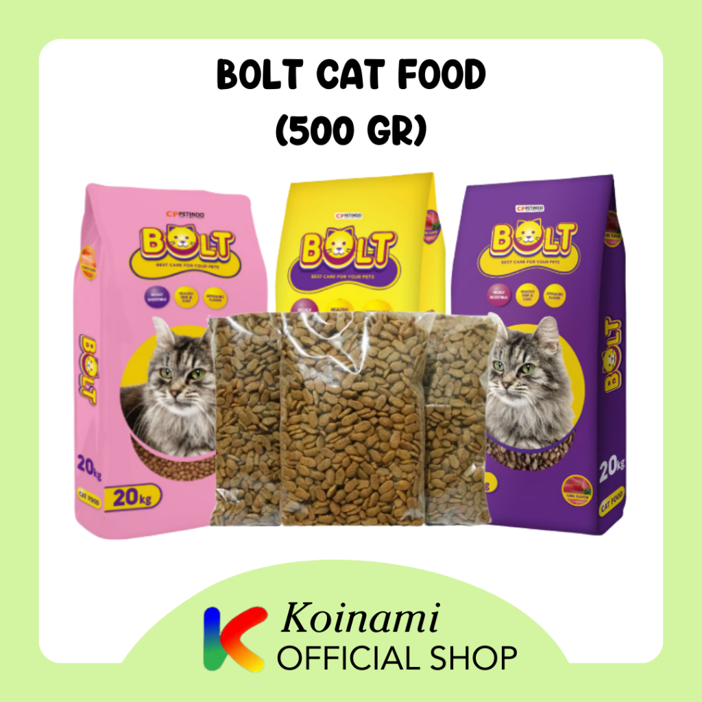 BOLT CAT FOOD 500gr / cat food / dray food / makanan kucing / pakan hewan / pet