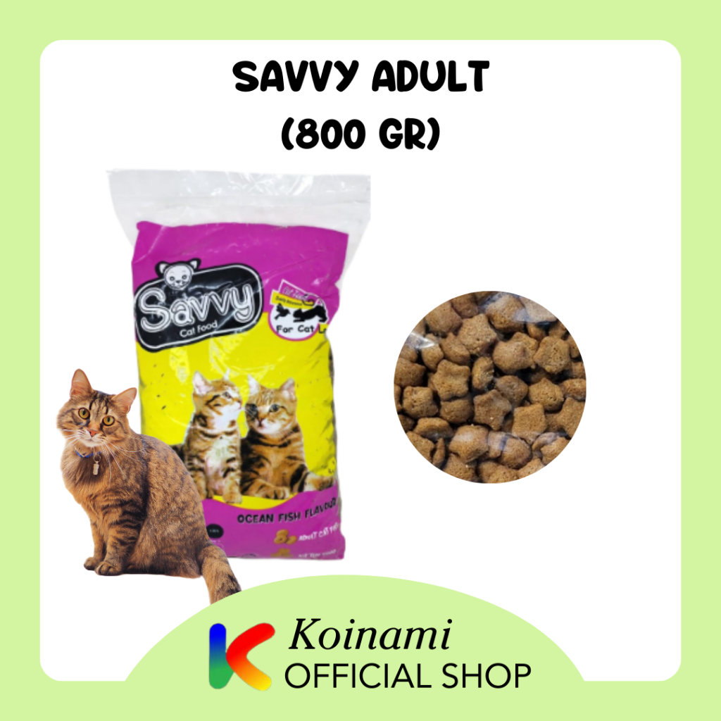 SAVVY ADULT 800 Gram MAKANAN KUCING / DRY CAT FOOD