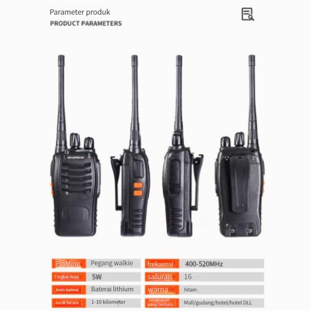 Walkie Talkie  888S Waterproof Portable Walky Talky Jarak Jauh 10km(Max) 2 Way Radio Walkie Talkies HT Handy Talky Radio Set With Charger / Headset Walkie Talkie BaoFeng 888S Waterproof Portable Walky Talky Jarak Jauh 10km(Max) 2 Way Radio Walkie T