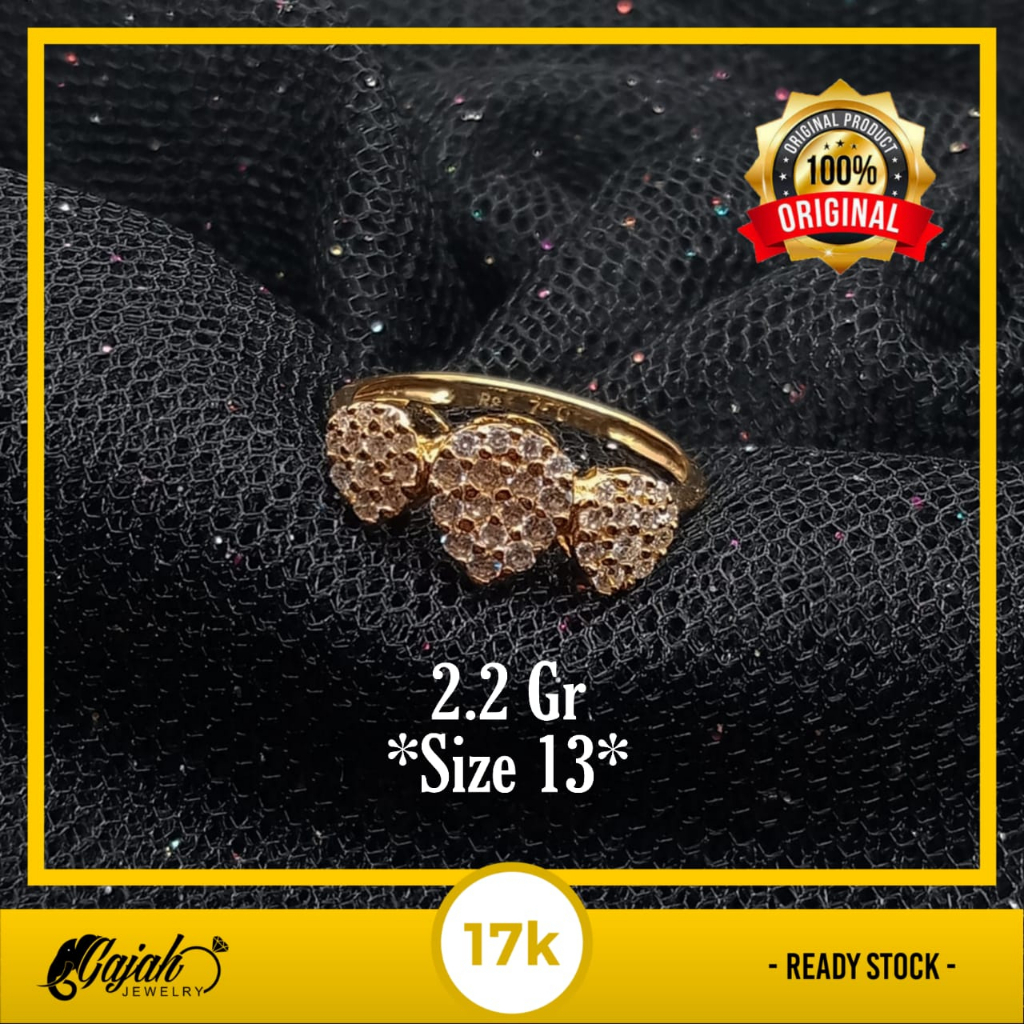 Cincin Emas 17K - 2.2 Gr Kadar 750 - 4613