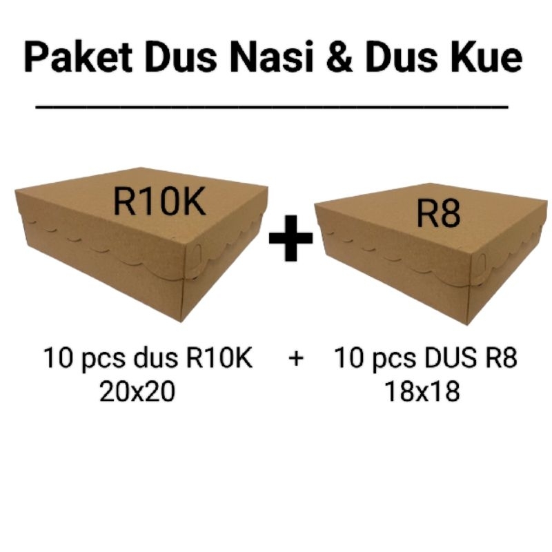 

PAKET DUS NASI KUE R10B R8 22X22 18X18 KRAFT COKLAT POLOS