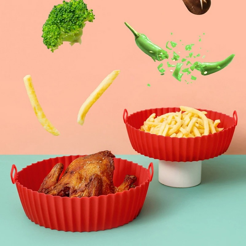 Air Fryer Silicone Pot Alas Loyang Air Fryer Silikon Anti Lengket Tahan Minyak Uk 16 18 21