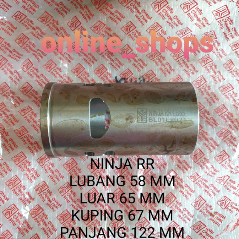 cylinder liner foring boring ninja 150 RR super kips lubang 58 luar 63 / 64 / 65 panjang 122 mm kode
