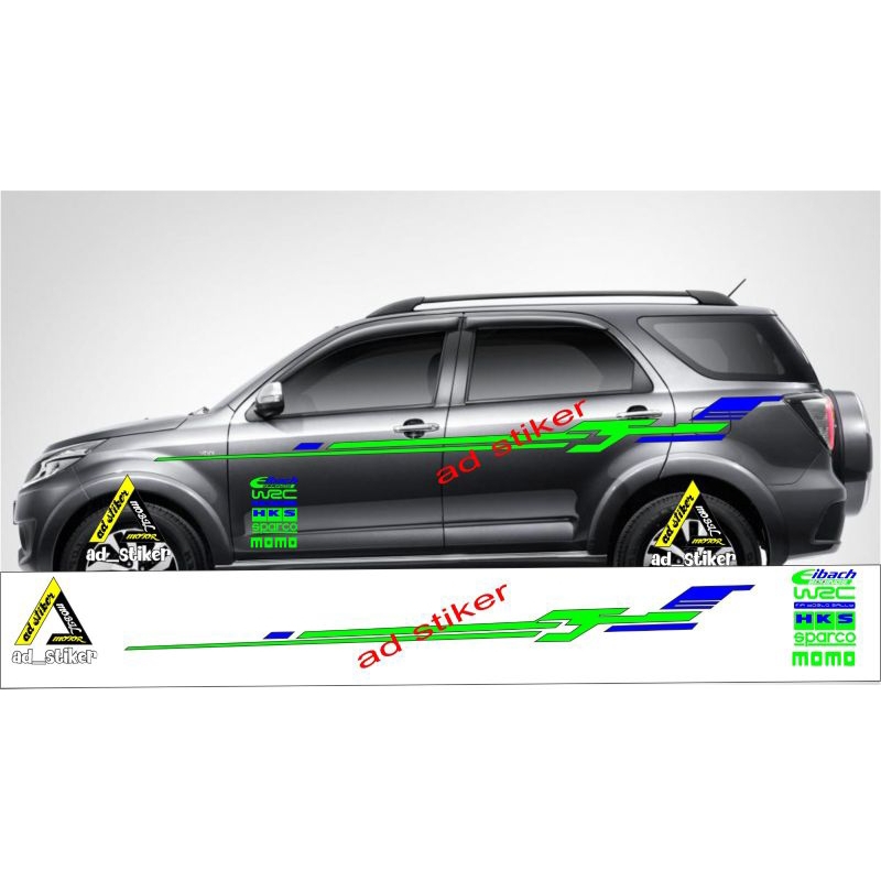 STIKER MOBIL TOYOTA RUSH TERIOS FORTUNER XPANDER PAJERO DLL STIKER CUSTOM STICKER CUTTING MOBIL 0042