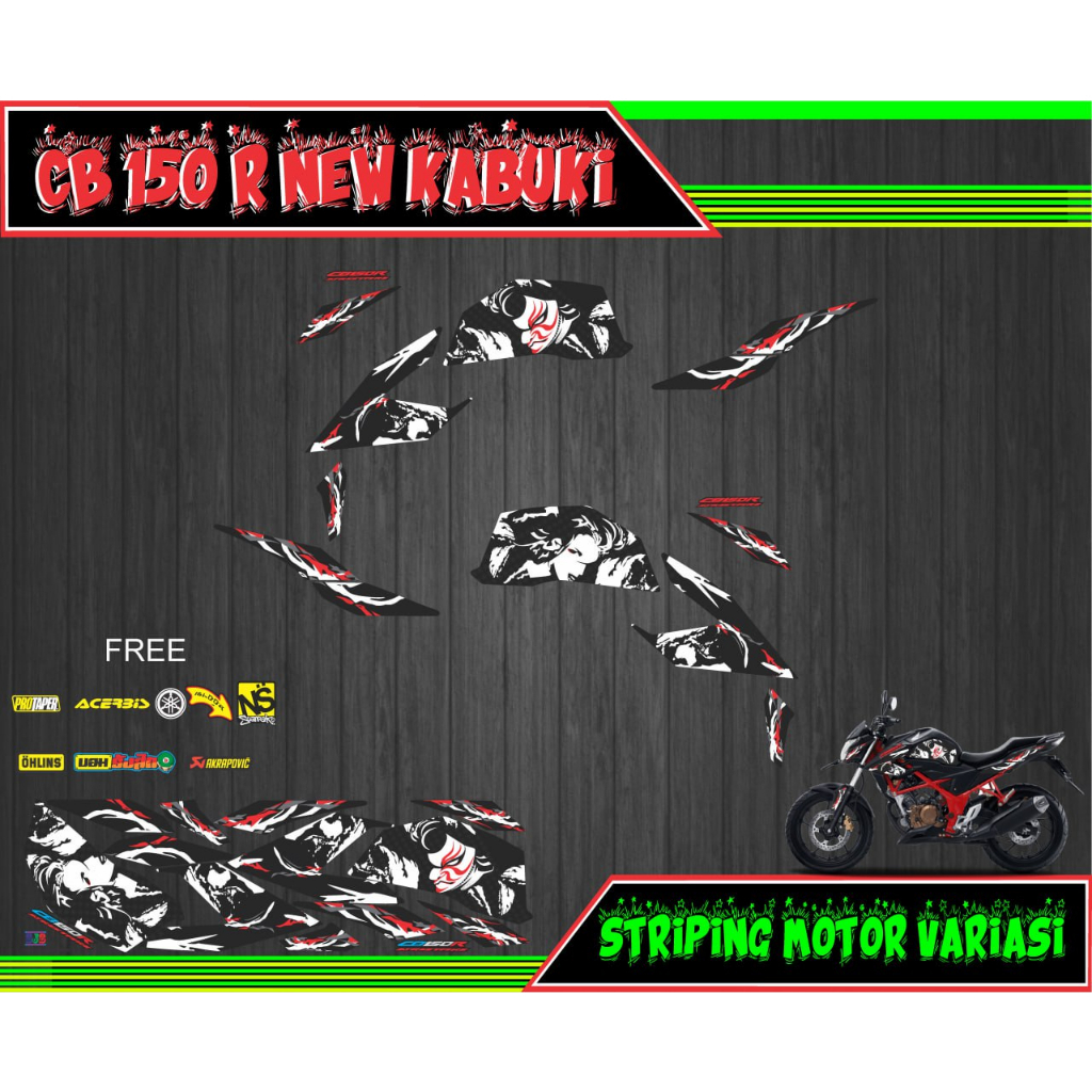 decal striping stiker motor cb150r new kabuki