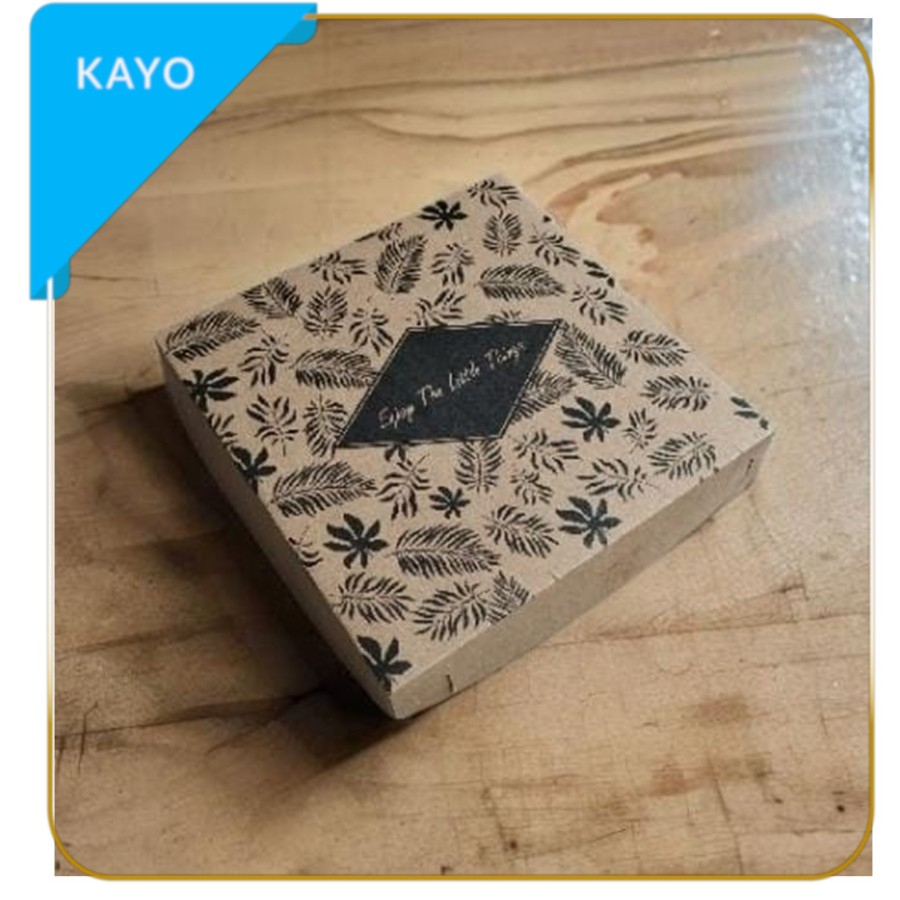 

kotak kardus coklat motif vintage box packaging hadiah cake souvenir