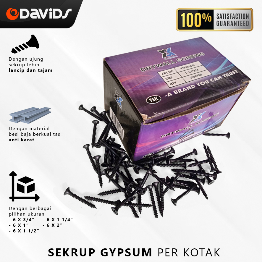 Sekrup skrup gypsum gipsum drywall screw 6 x 1 1/2&quot; inch