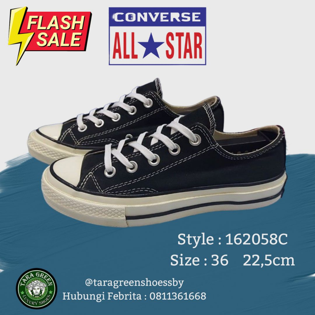 Sepatu Converse Chuck Taylor 70s Low All Star 162058C Black Size 36