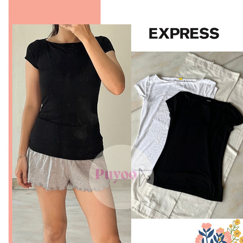 EXPRESS BoatNeck Fitted Tee | Rayon