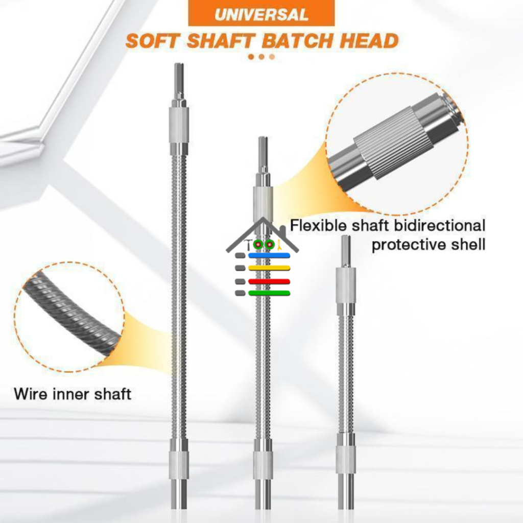 FLEXIBLE SHAFT HEX EXTENTION SAMBUNGAN 1/4 INCH 300 MM STAINLESS