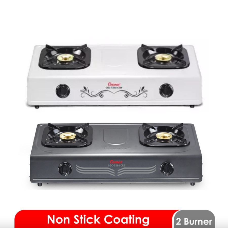 Kompor Gas 2 Tungku Cosmos CGC-5268 CGC 5268 CEW CEB Api Biru Gas Lpg