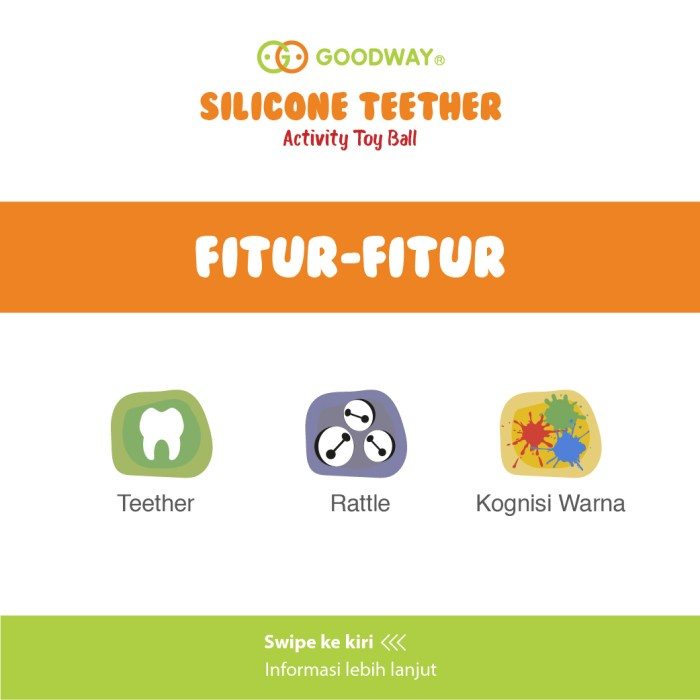 GOODWAY FOOD GRADE SILICONE TEETHER &amp; RATTLE MAINAN BAYI BOLA KARET