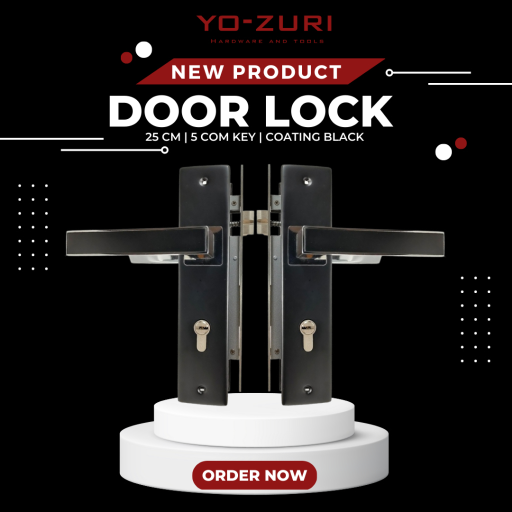 Kunci Pintu Rumah Set Besar Minimalis Black Coating YOZURI
