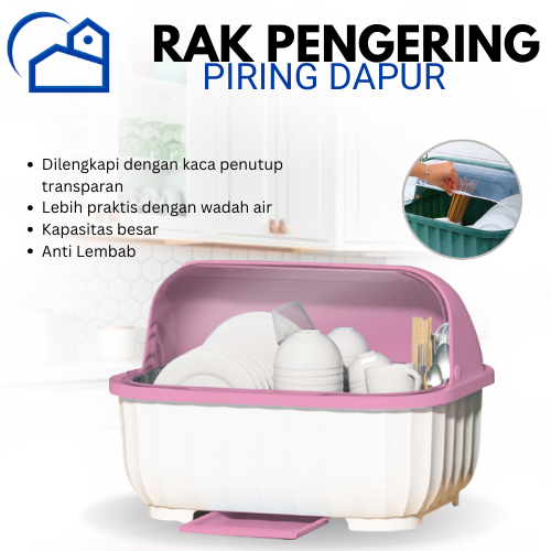 Rak Pengering Piring Dapur Plastik Tempat Penyimpanan Alat Makan