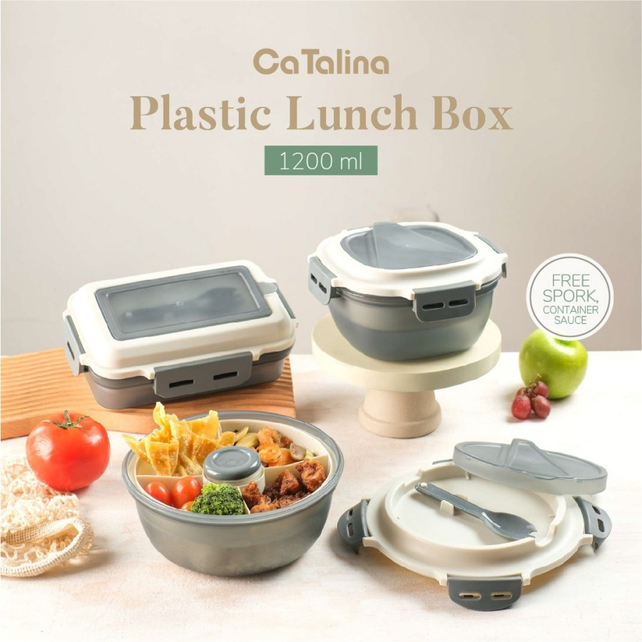 CA TALINA Lunch Box Simple 1200 ml - Kotak Makan Anak Plastik