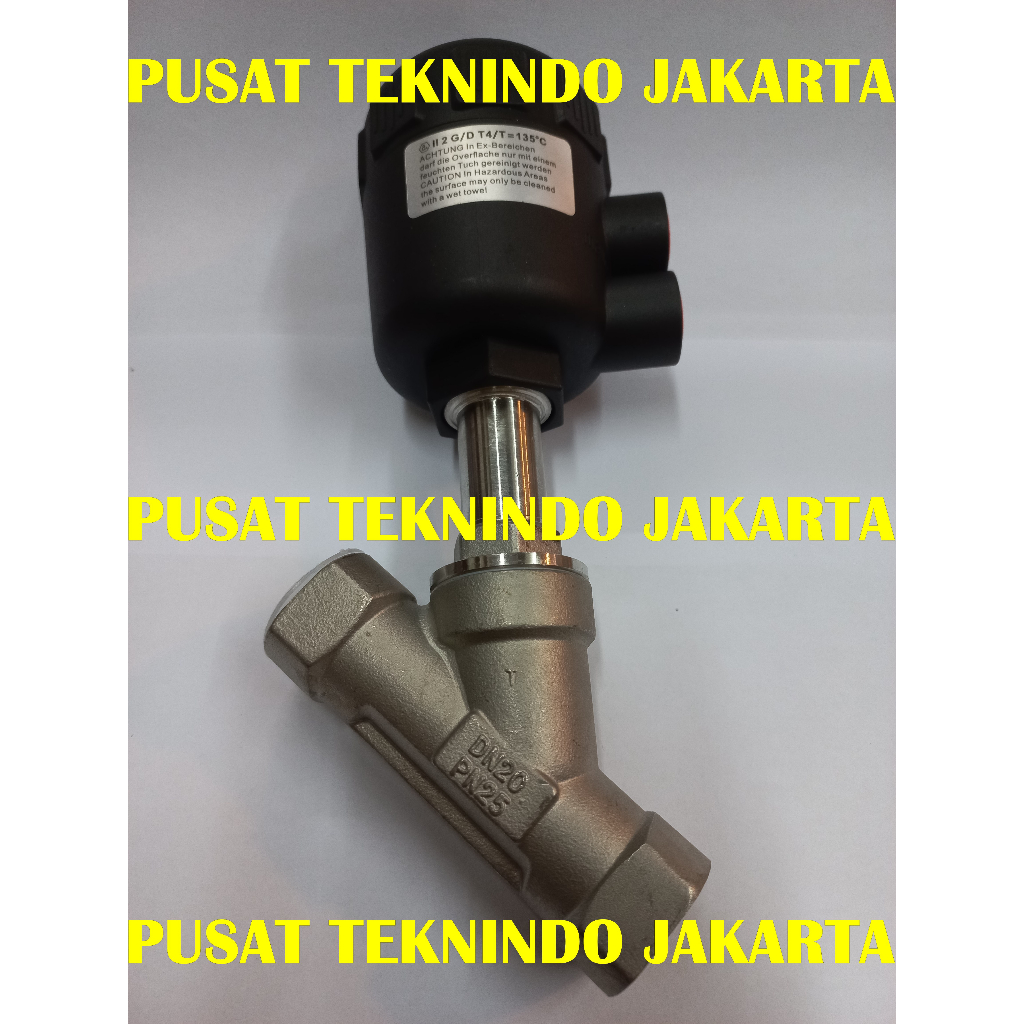 ANGEL ANGLE SEAT PISTON VALVE PNEUMATIC SS316 SIZE 3/4" INCH DN20