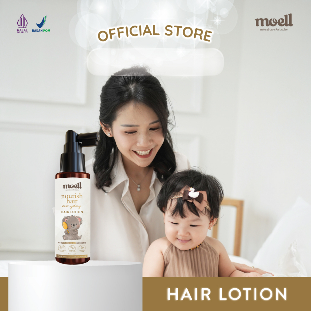 Moell Body Wash | Body Lotion | Hair Lotion Nutrisi Rambut Anak Bayi | Shampoo SLS Free | Balm Kulit Sensitif Anti Ruam Natural Organic