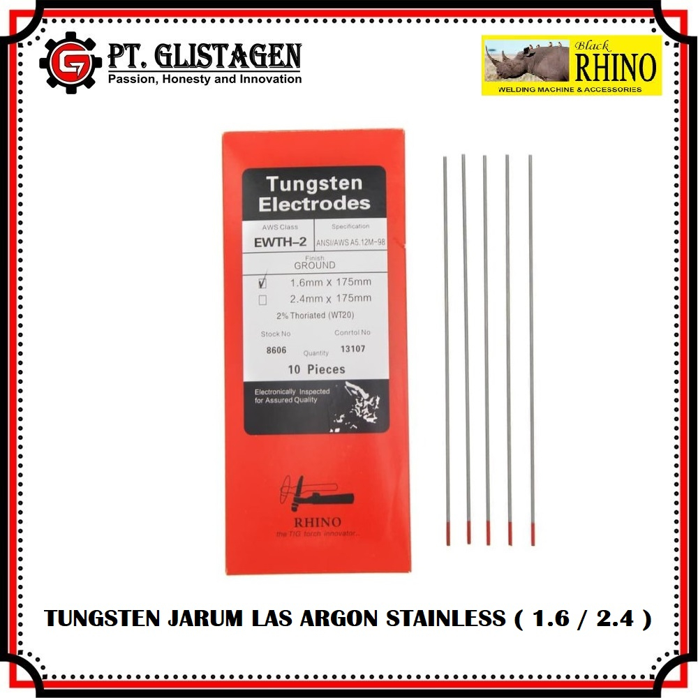 Tungsten Electrodes Las Argon / Jarum Las Argon / Kawat Las ( 1.6mm / 2.4mm )