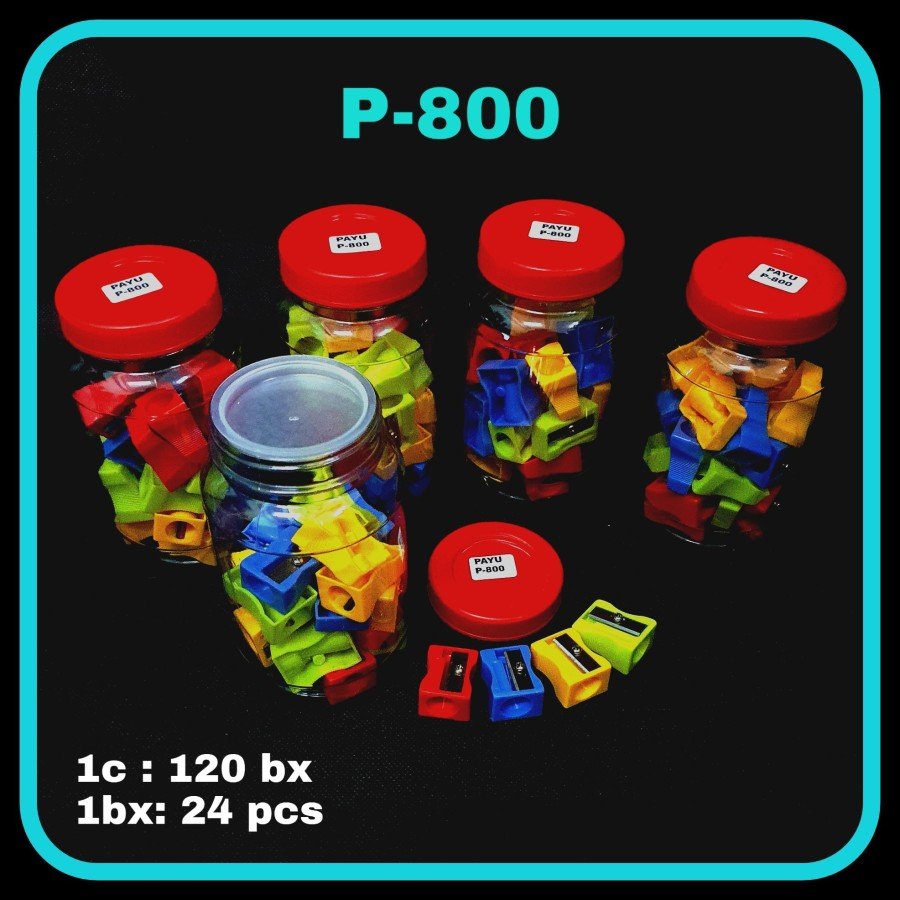 Rautan Pensil / Sharpener / Serutan Payu P-800 Isi 24 pcs