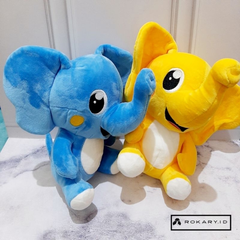 ☘Rokary☘ Boneka Gajah Kecil Mungil Biru Original Import Mainan Anak Baby Lembut Bahan Miniso