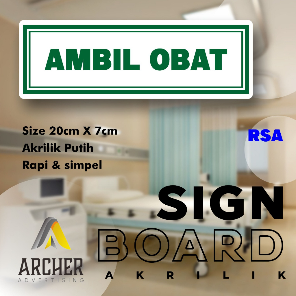 SIGN BOARD AKRILIK PENUNJUK RUANGAN | AMBIL OBAT