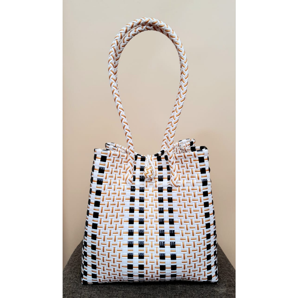 TAS JALI PREMIUM - TAS ANYAMAN MOTIF KOMBINASI LURIK BATIK MODEL BIG TOTE BAG SIZE M