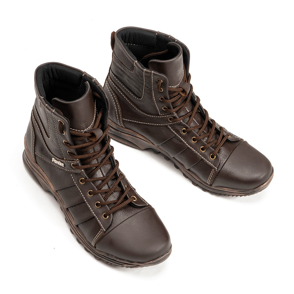 Sepatu Boots Pria Tali Casual Boot Touring Model Tali dan Resleting Bahan Kulit Asli M.BKS03TP