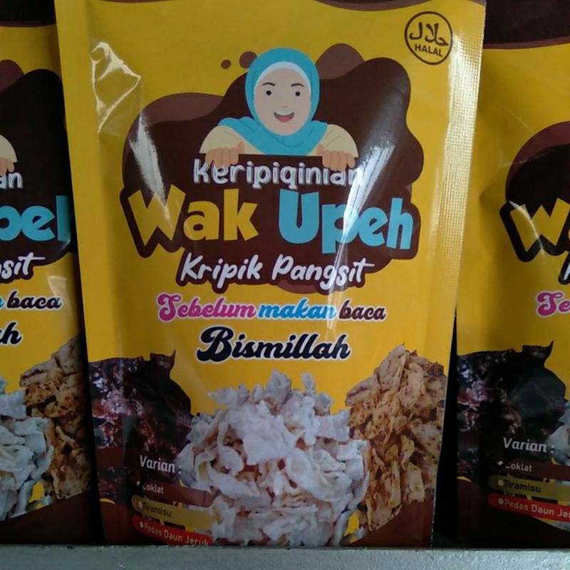 

wak upeh keripik pangsit rasa coklat