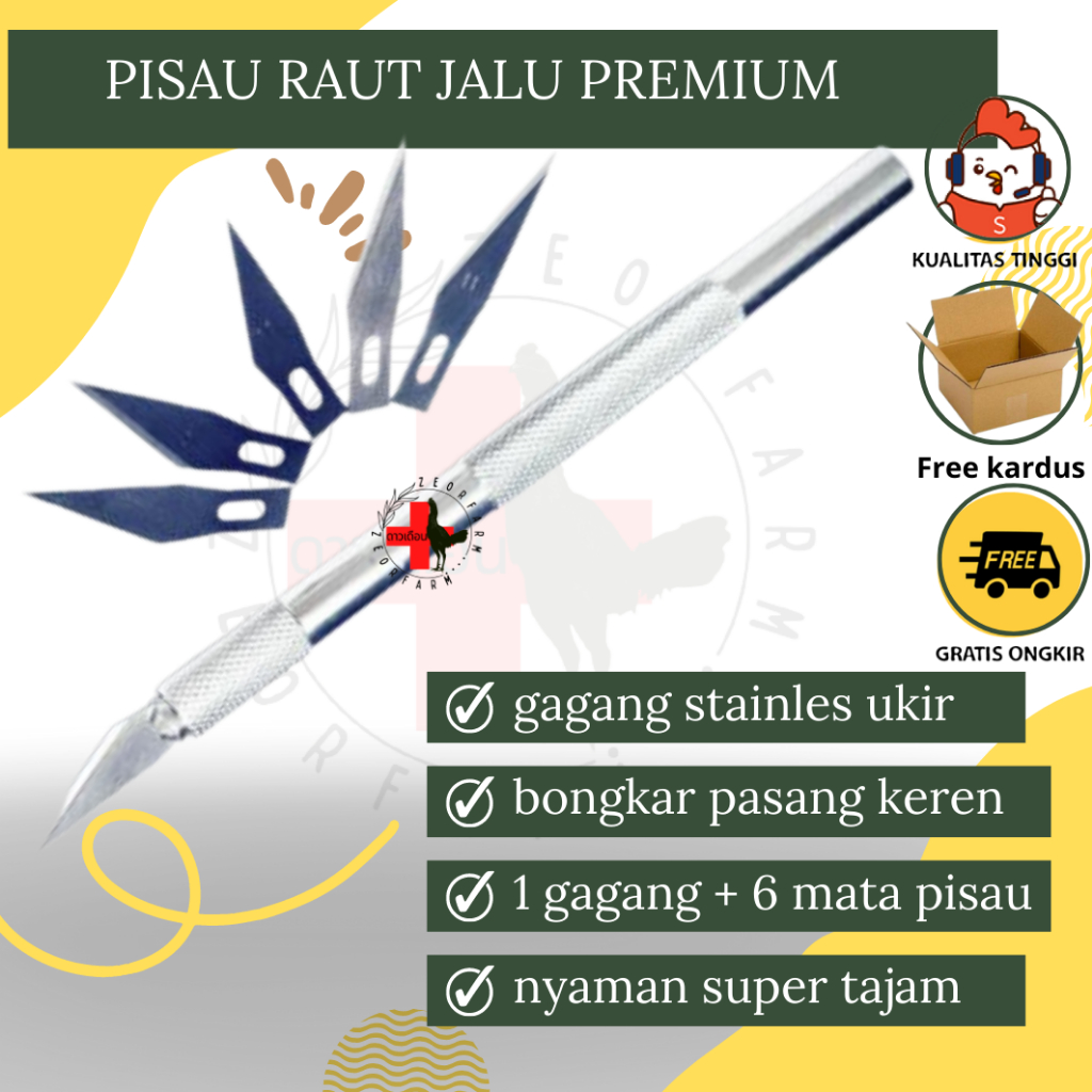 psau raut jalu gagang ukir super tajam anti karat zeorfarm