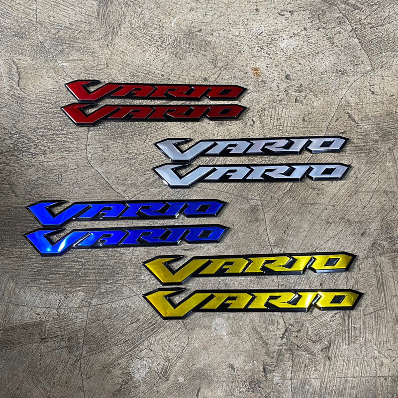 Emblem Body Vario 150 Twotone Stainless Thailand 1set Kanan dan Kiri emblem body vario 150 twotone